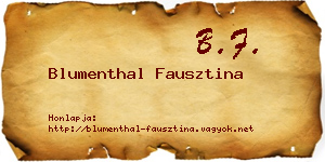 Blumenthal Fausztina névjegykártya